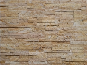 China Yellow Sandstone Wall Cladding Brick Stackes Stone ,Yellow Sandstone Split Face Culture Stone