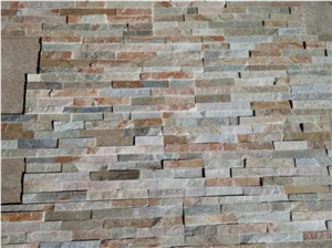 P014 Mix Color Culture Stone ,Beige Slate Wall Cladding ,Chinese Thin Stone Veneer