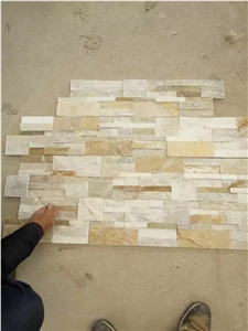 P014 Yellow Slate Stone Wall Cladding/Slate Ledge Stone/Stone Wall Decor/Thin Stone Veneer/Feature Wall/Split Face Culture Stone/Stone Wall Decor