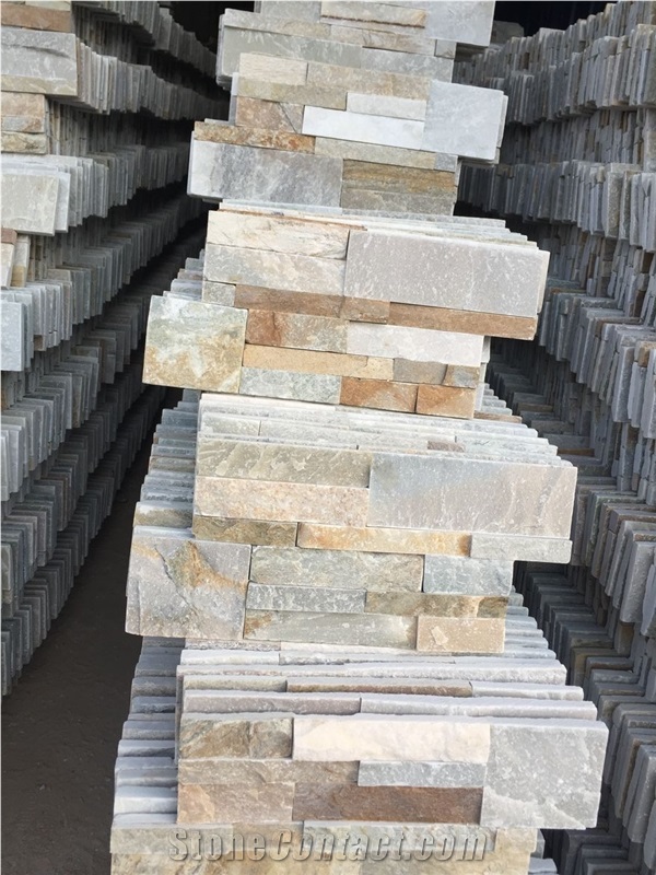P014 Yellow Slate Stone Wall Cladding/Slate Ledge Stone/Stone Wall Decor/Thin Stone Veneer/Feature Wall/Split Face Culture Stone/Stone Wall Decor