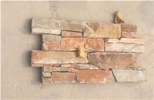 P014 Yellow Slate with Cement Stone Wall Cladding/Ledge Stone/Thin Stone Veneer/Split Face Culture Stone/Manufactured Stone Veneer/Feature Wall