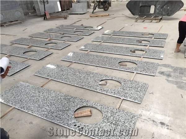 Puning White G439 Grey Granite Countertops, Big White Flower Granite Countertop, Granite Kitchen Countertop, Barry Blue Granite, Big White Flower