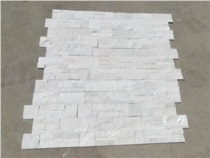 Pure White Quartz Stone, Wall Cladding and Stone Wall Decor, Ledgestone, Split Face Culture Stone, Fieldstone