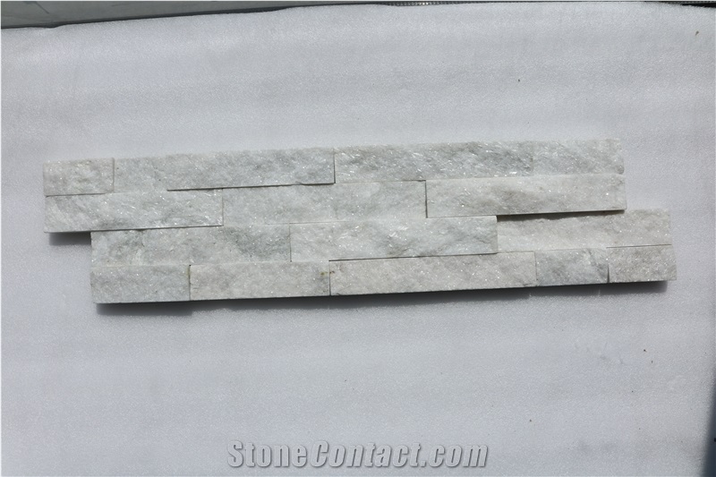 Pure White Quartzite Culture Stone, Wall Cladding, Thin Stone Veneer, Exposed Wall Stone, Corner Stone, Flexible Stone Veneer