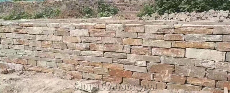 River Rock Stone ,Castle Rock Veneer,Yellow Slate Brick Stacked Stone ,Slate Loose Stone ,Hebei Slate Filed Stone Irregular Shape