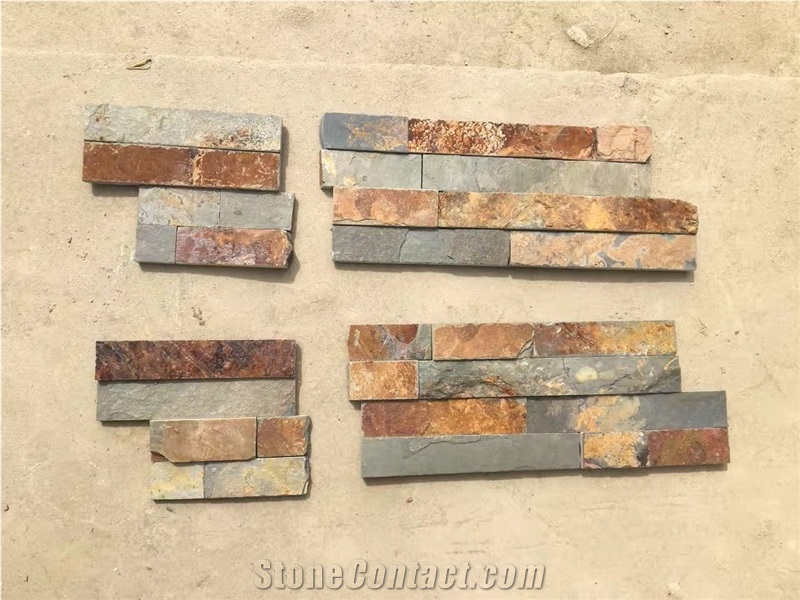 Rustic Slate Corner Stone, Rusty Slate Culture Stone, Stone Wall Decor, Ledge Stone, Stacked Stone Veneer, Exposed Wall Stone
