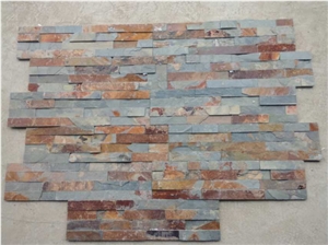 Rusty Slate Culture Stone, Rustic Ledgestone Panel , Split Face Fieldstone, Wall Cladding and Stone Wall Decor