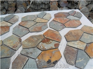 Rusty Slate Flagstone, Random Flagstones, Irregular Flagstone. Flagstone Road Paving , Flagstone Courtyard