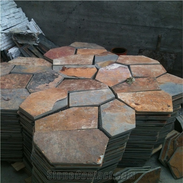 Rusty Slate Flagstone/Slate Floor Tiles/Slate Stone Flooring/Slate Wall Tiles/Slate Tiles/Slate Wall Covering/Slate Floor Covering/Slate Slabs