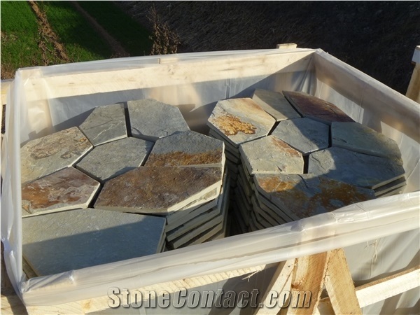 Rusty Slate Flagstone/Slate Floor Tiles/Slate Stone Flooring/Slate Wall Tiles/Slate Tiles/Slate Wall Covering/Slate Floor Covering/Slate Slabs