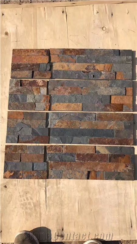 Rusty Slate Ledge Stone Corners/Stone Wall Cladding/Stone Wall Decor/Thin Stone Veneer/Split Face Culture Stone/Manufactured Stone Veneer/Corner Stone