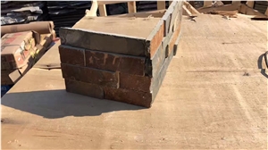 Rusty Slate Ledge Stone Corners/Stone Wall Cladding/Stone Wall Decor/Thin Stone Veneer/Split Face Culture Stone/Manufactured Stone Veneer/Corner Stone