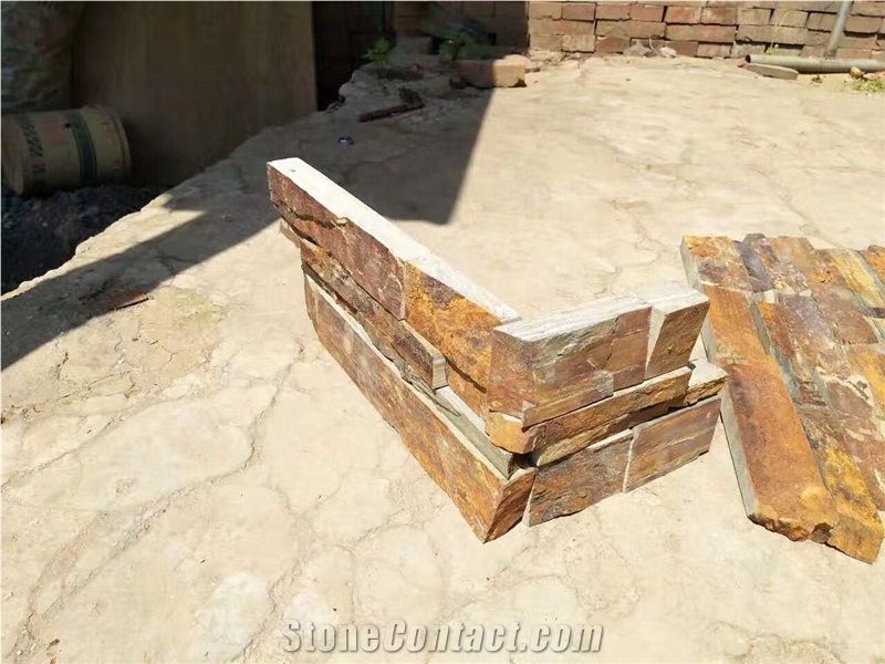Rusty Slate Ledge Stone Corners/Stone Wall Cladding/Stone Wall Decor/Thin Stone Veneer/Split Face Culture Stone/Manufactured Stone Veneer/Corner Stone