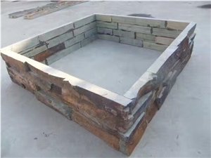 Rusty Slate Ledge Stone Corners/Stone Wall Cladding/Stone Wall Decor/Thin Stone Veneer/Split Face Culture Stone/Manufactured Stone Veneer/Corner Stone