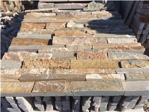 Rusty Slate Rough Surface Chinese Hebei Slate Brick Stacked Stone Veneer