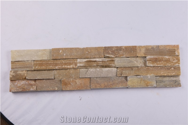 Rusty Slate Rough Surface Chinese Hebei Slate Brick Stacked Stone Veneer
