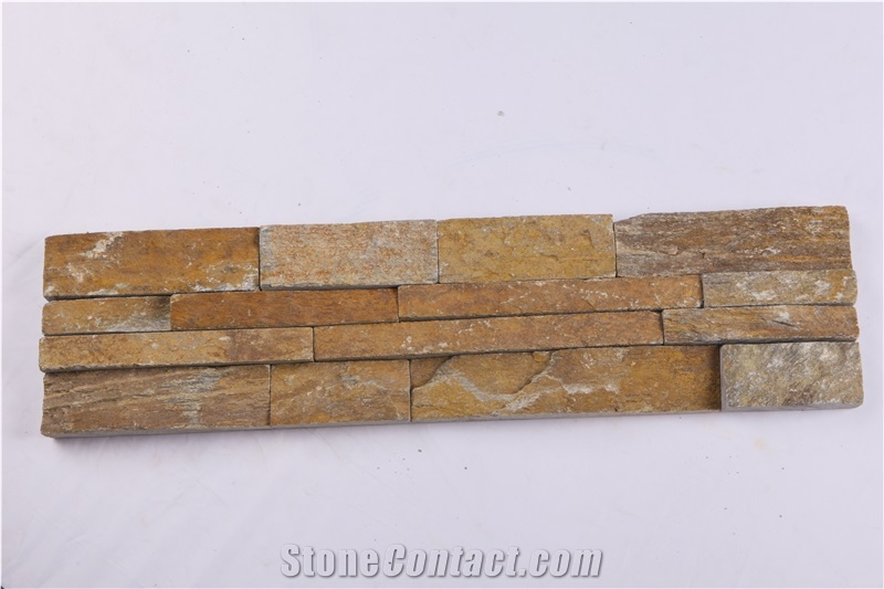 Rusty Slate Rough Surface Chinese Hebei Slate Brick Stacked Stone Veneer