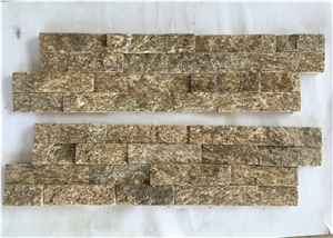 Tiger Skin Yellow Culture Stone. Wall Cladding, Thin Stone Veneer, Exposed Wall Stone, Ledgestone