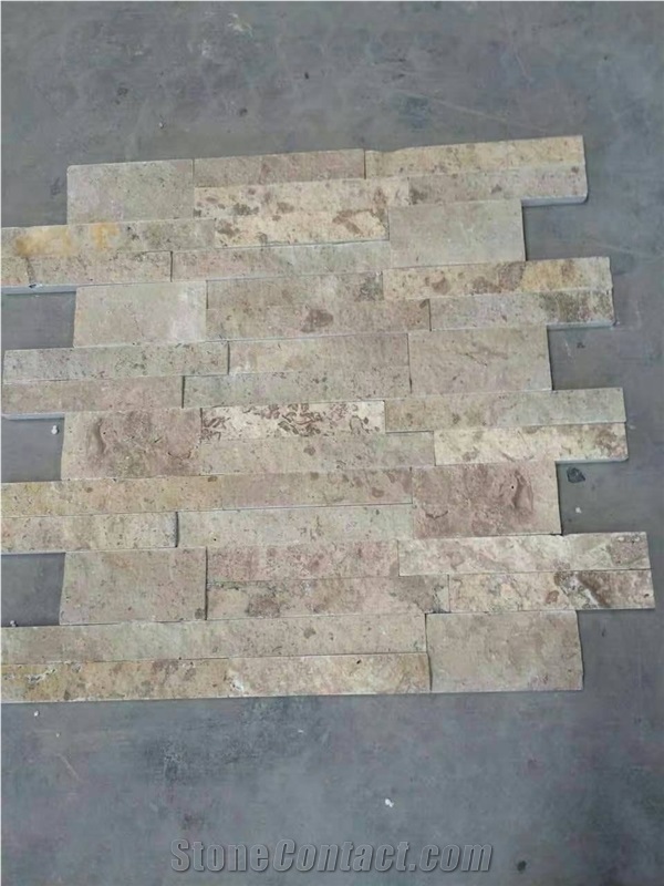 Travertine Ledgestone Tile, Travertina Culture Stone, Stone Wall Decor, Wall Cladding, Split Face Culture Stone,