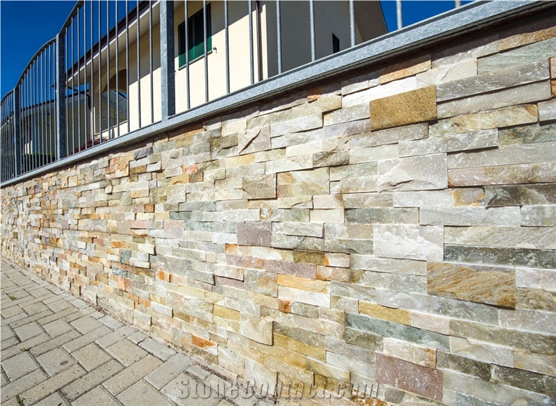Yellow Quartzite Wall Split Stone,Cultured Stone Veneer, Ledge Stone, Corner Stone
