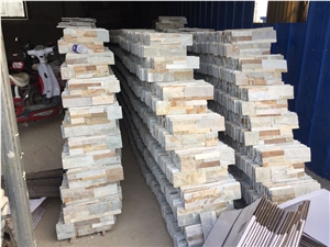 Yellow Quartzite Wall Split Stone,Cultured Stone Veneer, Ledge Stone, Corner Stone