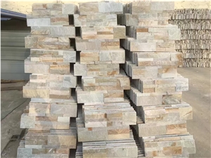 Yellow Quartzite Wall Split Stone,Cultured Stone Veneer, Ledge Stone, Corner Stone