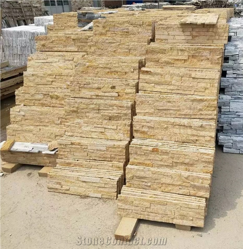 Yellow Sandstone Culture, Wall Cladding, Thin Stone Veneer, Flexible Stone Veneer