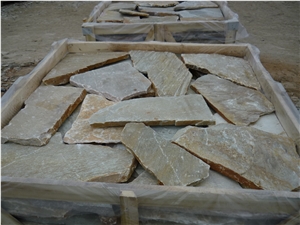 Yellow Slate Flagstone/Slate Flagstone Walkway Pavers/Random Flagstones Road Paving/Flagstone Wall Tile&Floor Tile/ Irregular Flagstones