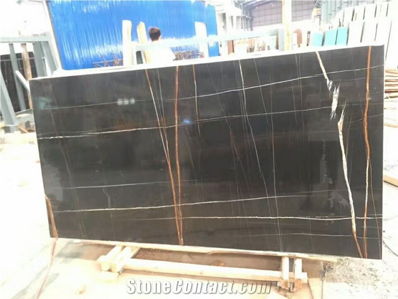 African St. Laurent Black Marble Stone Tile Slabs
