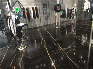 African St. Laurent Black Marble Stone Tile Slabs