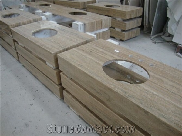 Beige Travertine Vanity Tops