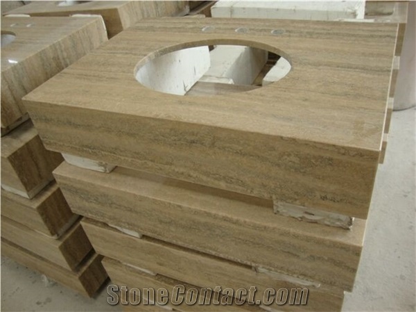 Beige Travertine Vanity Tops