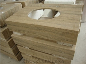 Beige Travertine Vanity Tops