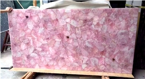 Crystal Light Pink Quartz Stone Slab Rose Pink Semiprecious Stone Crystal Light Pink Quartz Stone Slab Rose Pink Semiprecious Stone