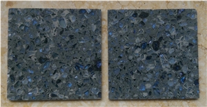 Granite Look Blue Pearl Quartz Stone Slab & Tiles