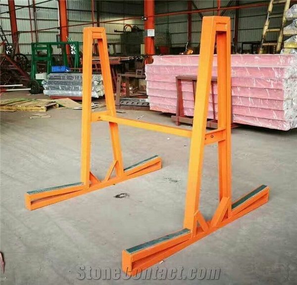 Heavy Duty Granite Marble Quartz Stone Slab Storage Steel a Frame with Cross Bar