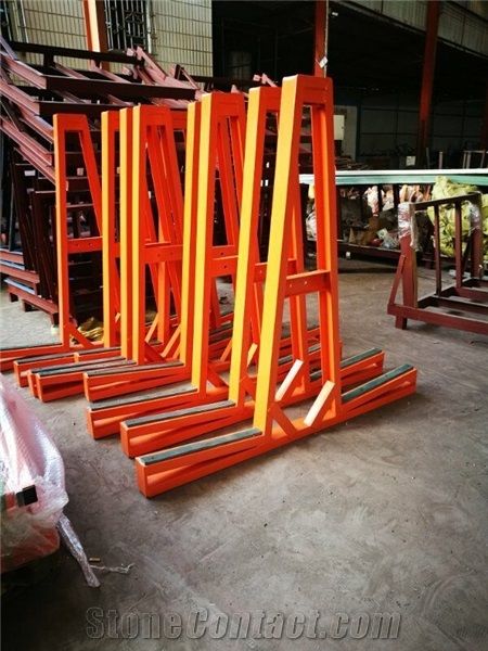 Heavy Duty Granite Marble Quartz Stone Slab Storage Steel a Frame with Cross Bar