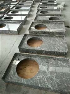 White Brown Marble Bathroom Tops, Bianco Carrara Custom Vanity Tops, Bianco Carrara Bath Countertops, Bianco Carrara Bathroom Vanity Top