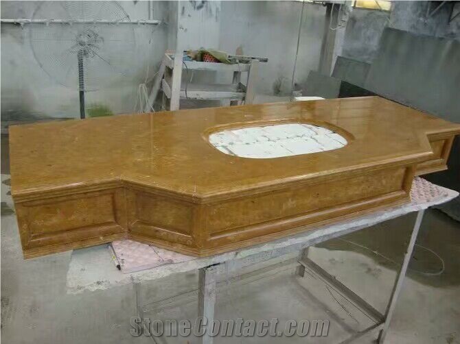 White Brown Marble Bathroom Tops, Bianco Carrara Custom Vanity Tops, Bianco Carrara Bath Countertops, Bianco Carrara Bathroom Vanity Top