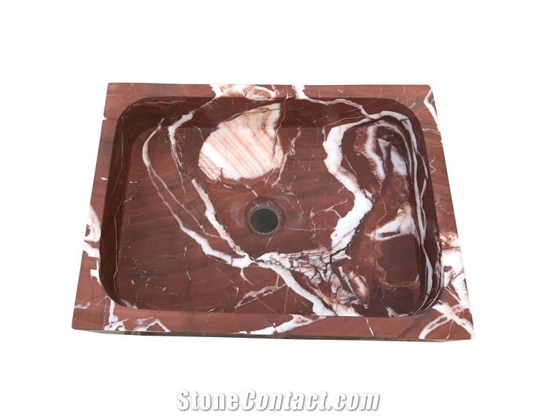 Red Bathroom Sink,Red Marble Sink,Ritsona Red Bath Basins
