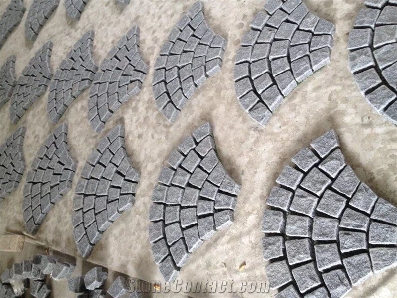 Fan Shaped G682 G654 Paving Stone G682 Red Porphyry Paving Stone Paving Sets