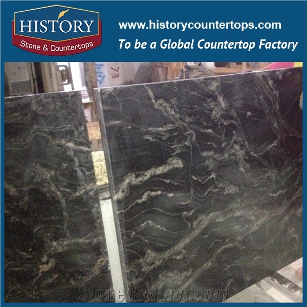 2017 China Hgj158 Cosmic Black Newly Radius Arch Polished Integrated Prefab One Piece Solid Surface Countertops & Vanity Top for Building Project