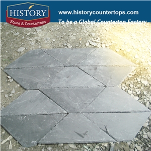 2017 China Light Grey Color Triangle Pattern Decorative Slate Roofing Materials Slate, Roof Tiles, Roof Covering
