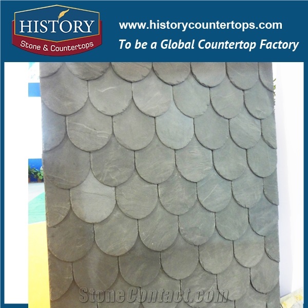 2017 China Light Grey Color Triangle Pattern Decorative Slate Roofing Materials Slate, Roof Tiles, Roof Covering