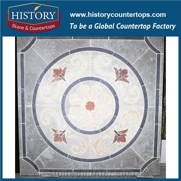 2017 History Stone Natural Stone Water Jet Medallion Hot Sale Inlay Dragon Design, Plaza Flooring Medallions, Grey Slate Paving Site, Patio Pavers