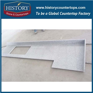 2017 New Hg001 G603 Mountain Grey Granite Flat Eased Pre Cut Installing Unique Custom Solid Surface Kitchen Countertops & Desktops for Hotel