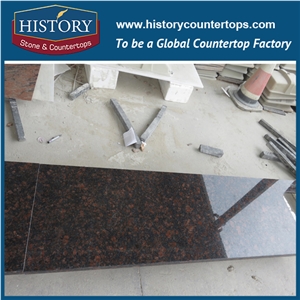 2017 New Listing Tan Red Brown Granite Colored Durable Hardness Custom Kitchen Design Countertops & Island Top for Residential Use