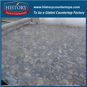 2017 New Popular High Polished Pebble Green Granite Slab & Tile, Natural Stone for Countertop and Vanity Tops and Interior / Exterrior Wall & Floor
