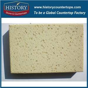 Bathroom Project in Historystone Cinder Beige with Polish and Smooth Surface Middle Grain Tile and Slab Quartz Stone for Tops or Countertops.