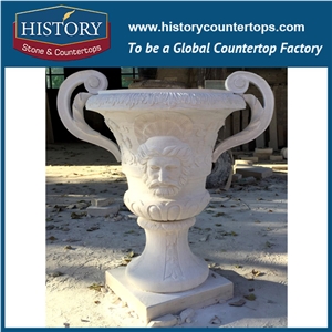 Beautiful Hand Carved Natural Designs Grey Granite Stone Landscaping Pictures Planters Boxes and Pots, Garden Flowerpots Vases Stands